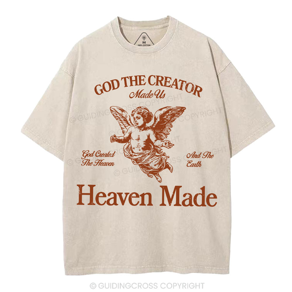 God The Creator Made Us Christian Washed T-Shirt