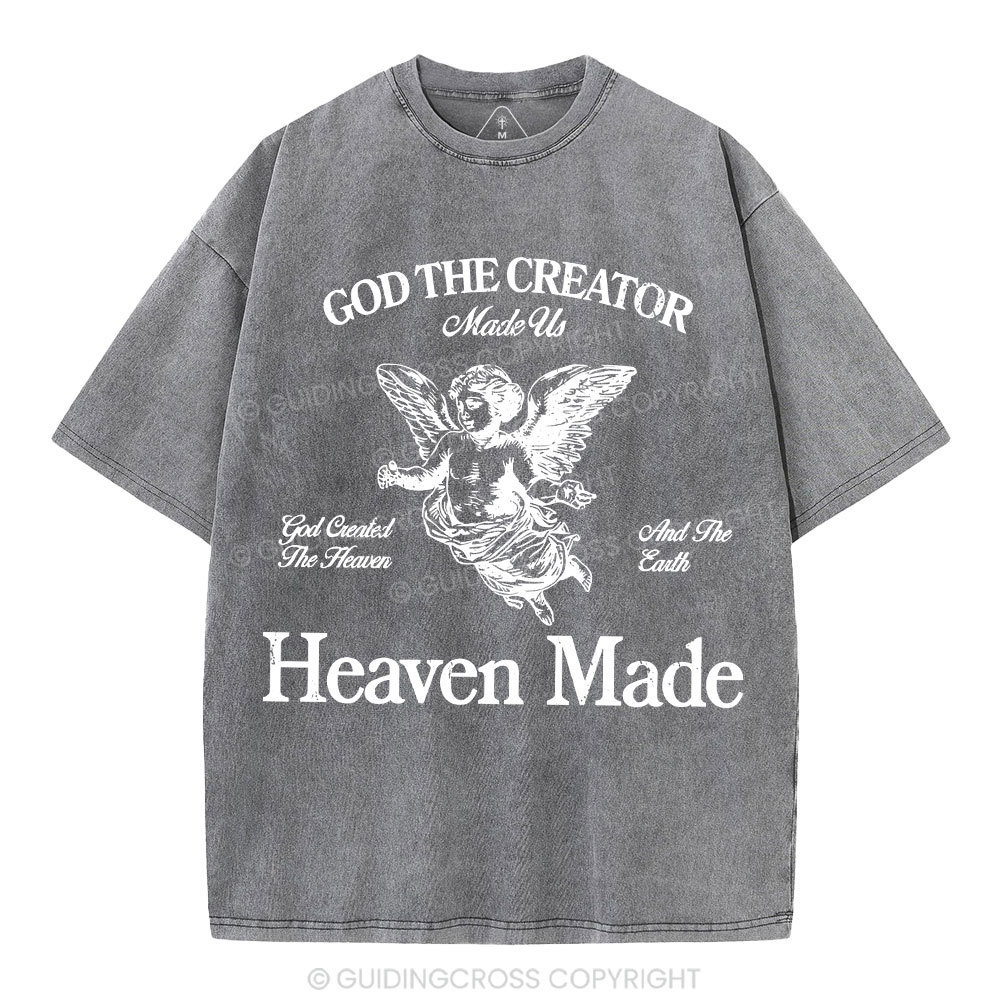 God The Creator Made Us Christian Washed T-Shirt