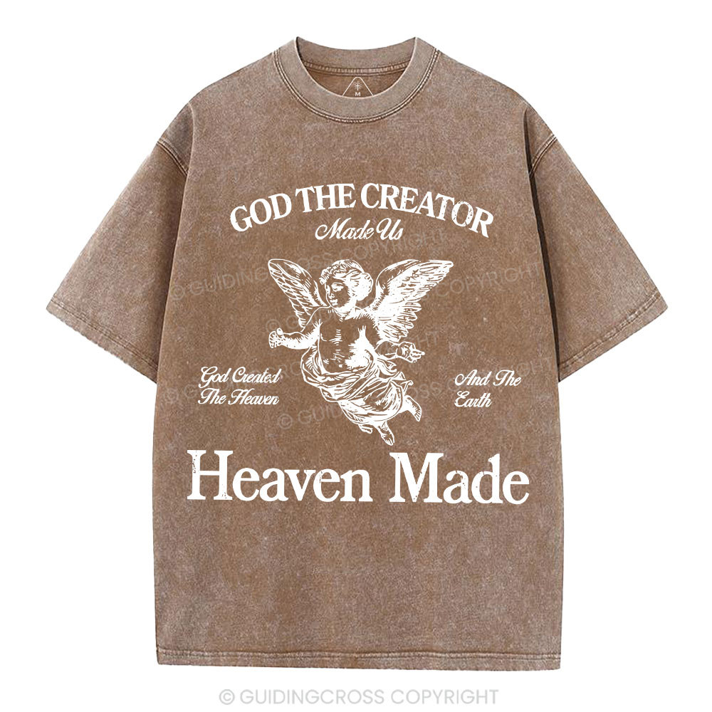 God The Creator Made Us Christian Washed T-Shirt