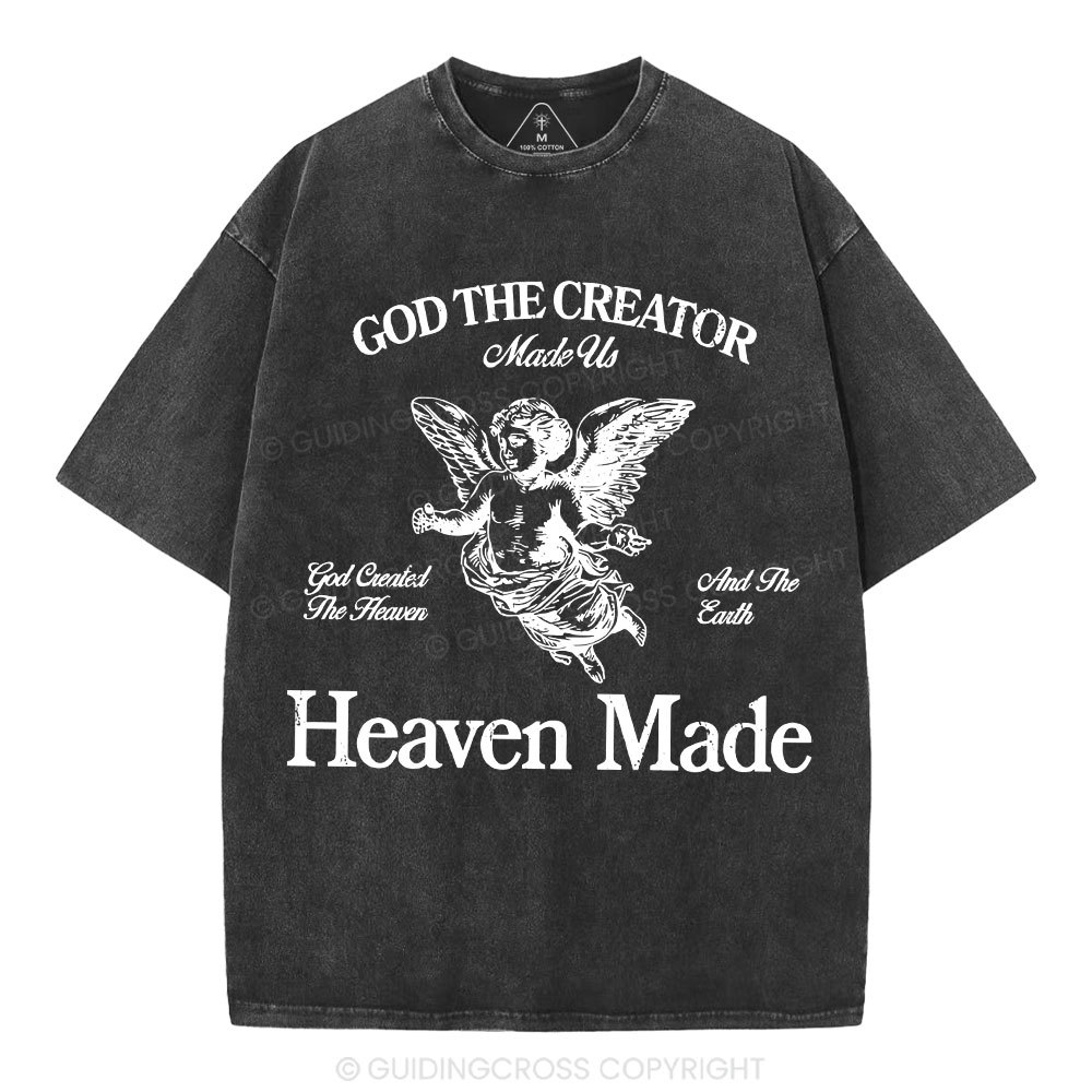 God The Creator Made Us Christian Washed T-Shirt
