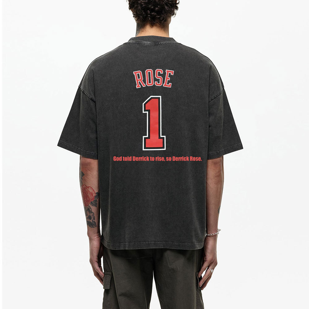 God Told Derrick To Rise So Derrick Rose Christian Washed T-Shirt