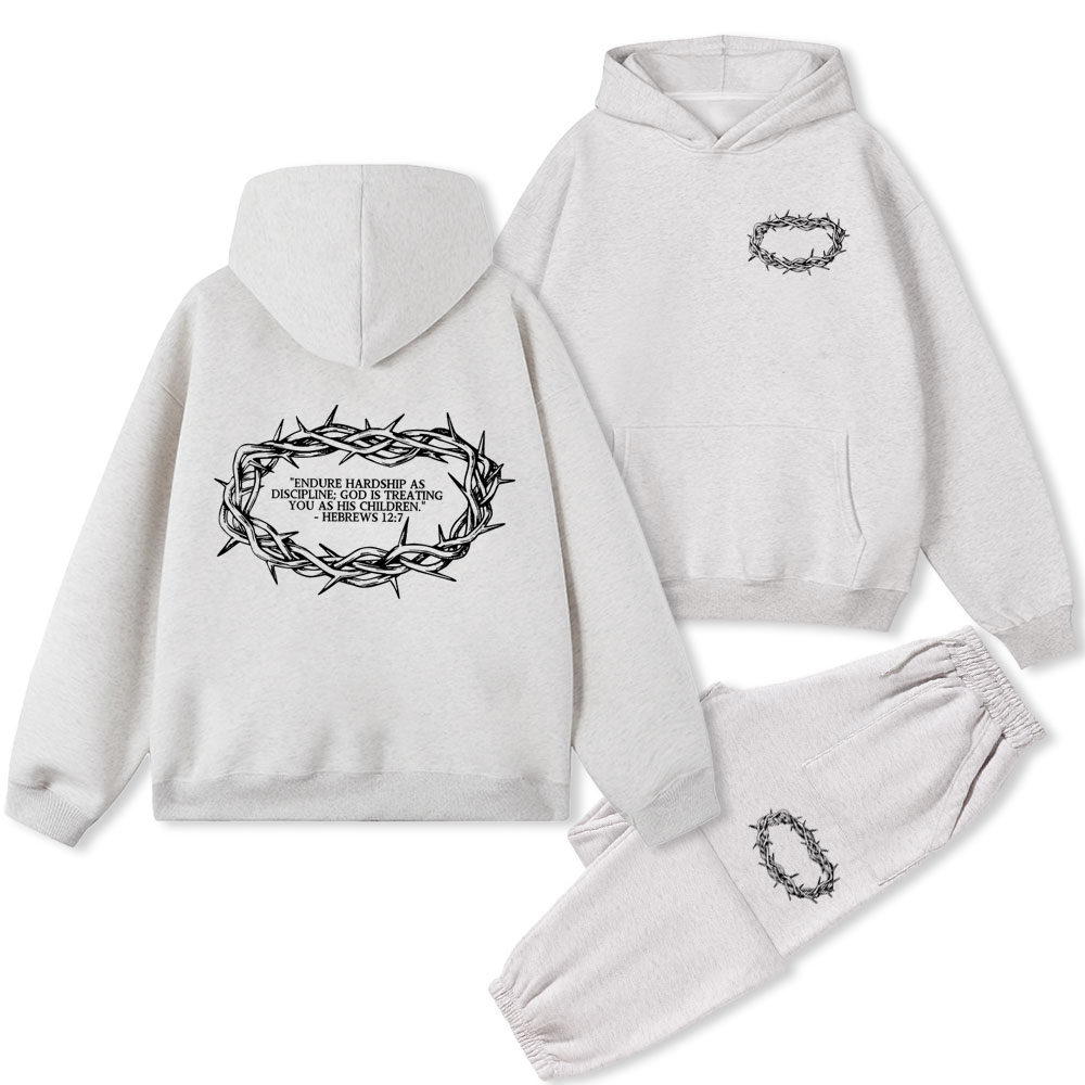 God Treat You As His Children Christian Fleece Hoodie Set