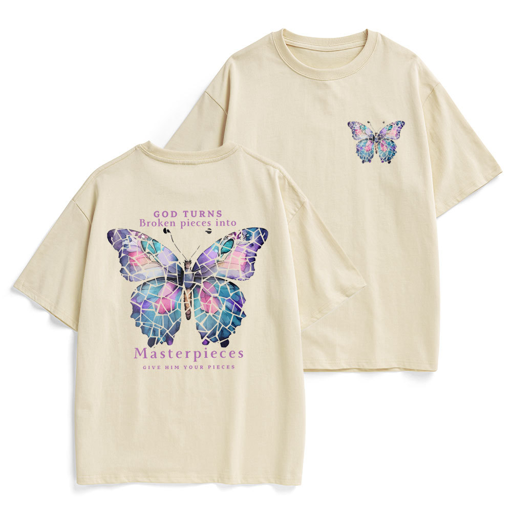 God Turns Broken Pieces Into Masterpieces Christian Heavy Cotton T-Shirt