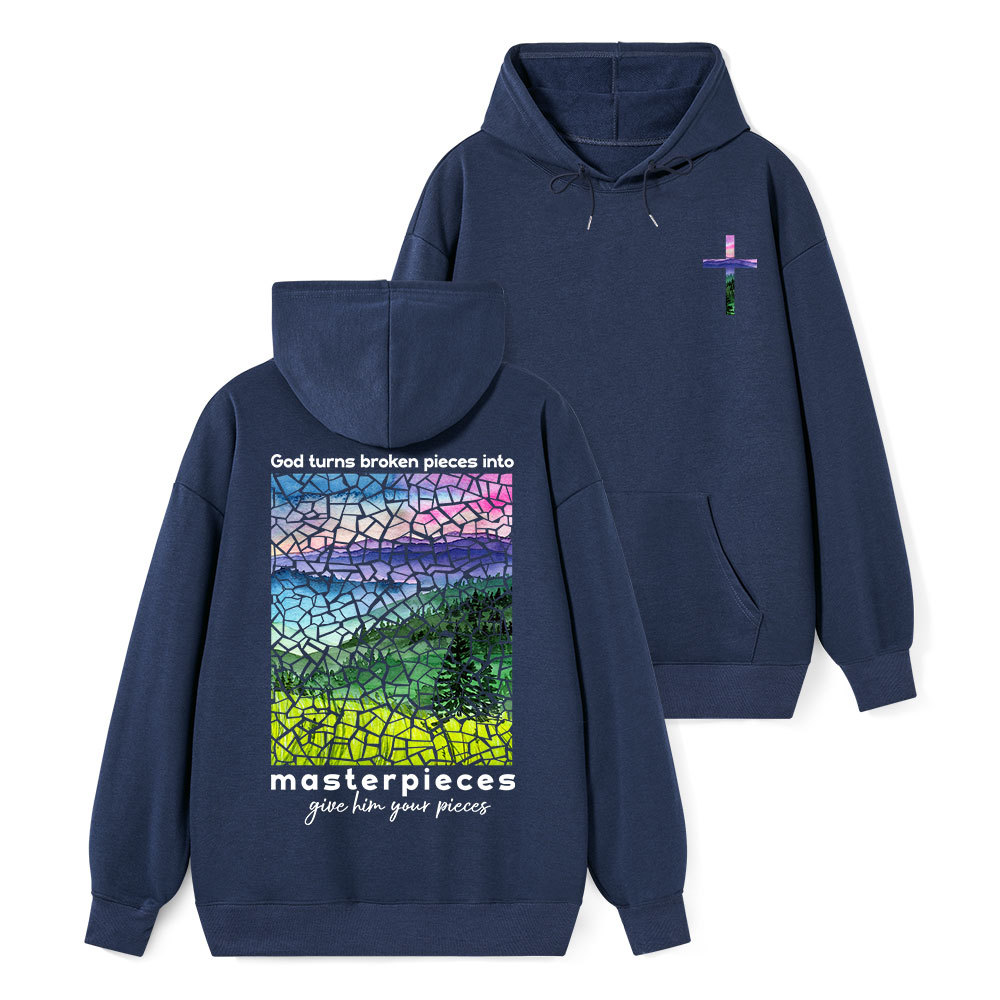 God Turns Broken Pieces Into Masterpieces Christian Hoodie Sale - GuidingCross