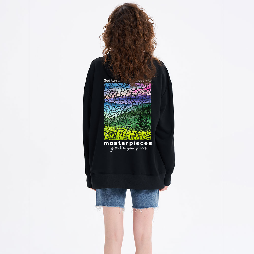 God Turns Broken Pieces Into Masterpieces Christian Hoodie