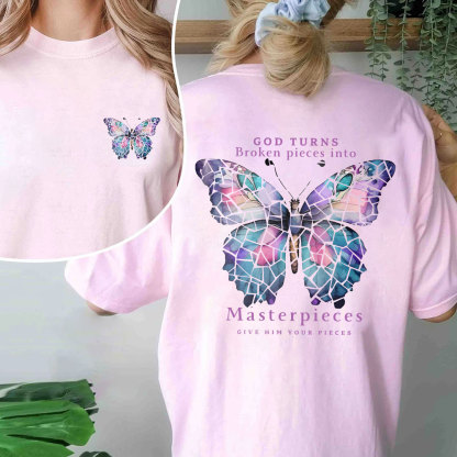 God Turns Broken Pieces Into Masterpieces Christian T-Shirt