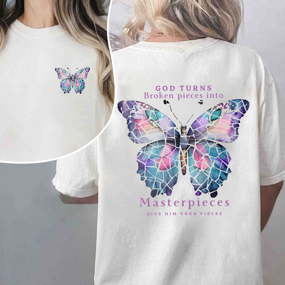 God Turns Broken Pieces Into Masterpieces Christian T-Shirt