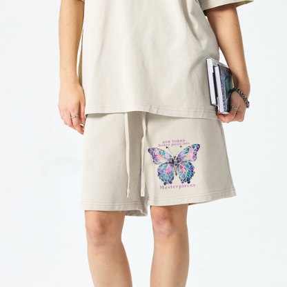 God Turns Broken Pieces Into Masterpieces Christian Washed Shorts