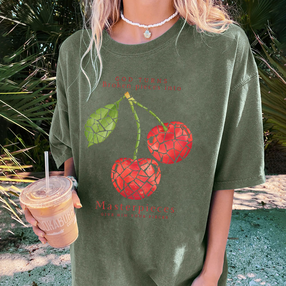 God Turns Broken Pieces Into Masterpieces Christian Washed T-Shirt