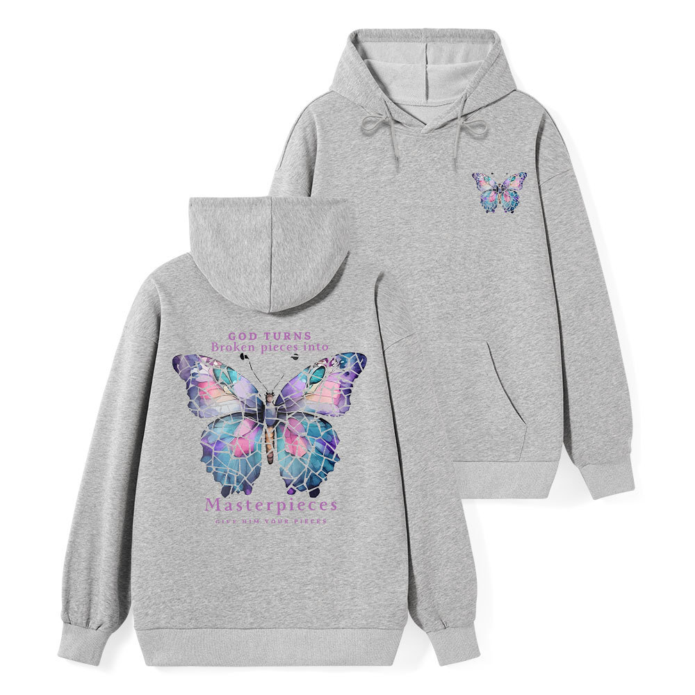 God Turns Broken Pieces Into Masterpieces Classic Christian Hoodie