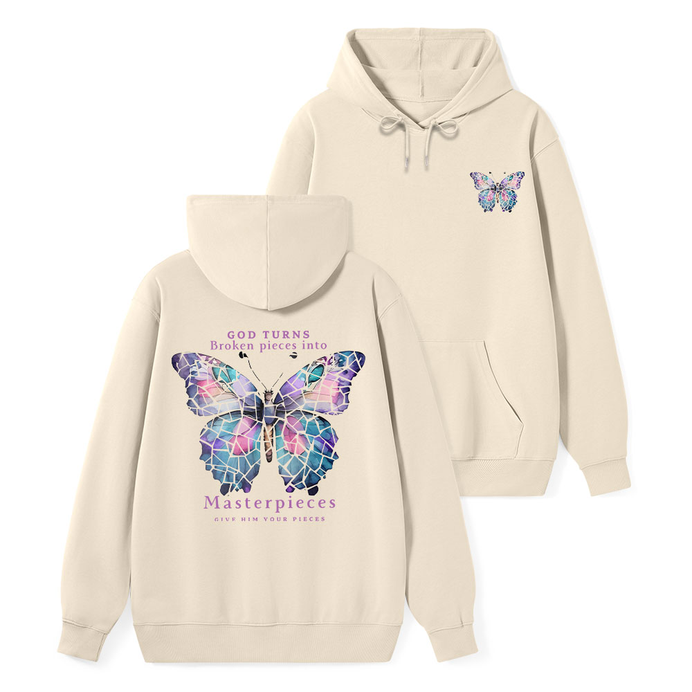 God Turns Broken Pieces Into Masterpieces Classic Christian Hoodie