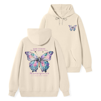 God Turns Broken Pieces Into Masterpieces Classic Christian Hoodie