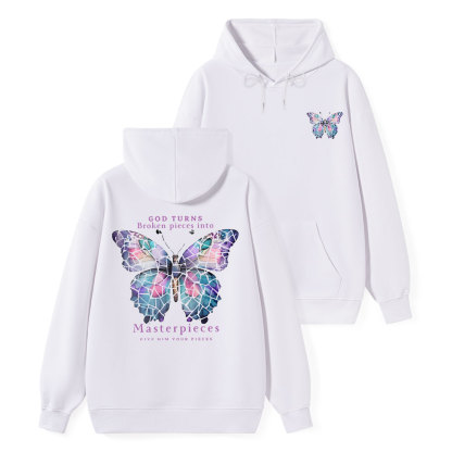 God Turns Broken Pieces Into Masterpieces Classic Christian Hoodie