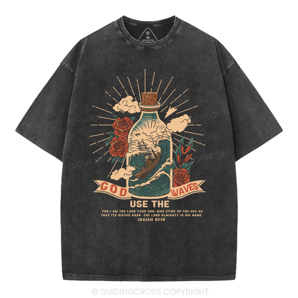 God Use The Waves Christian Washed T-Shirt