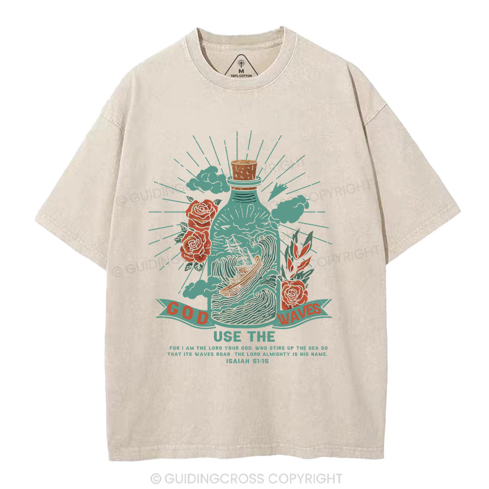 God Use The Waves Christian Washed T-Shirt