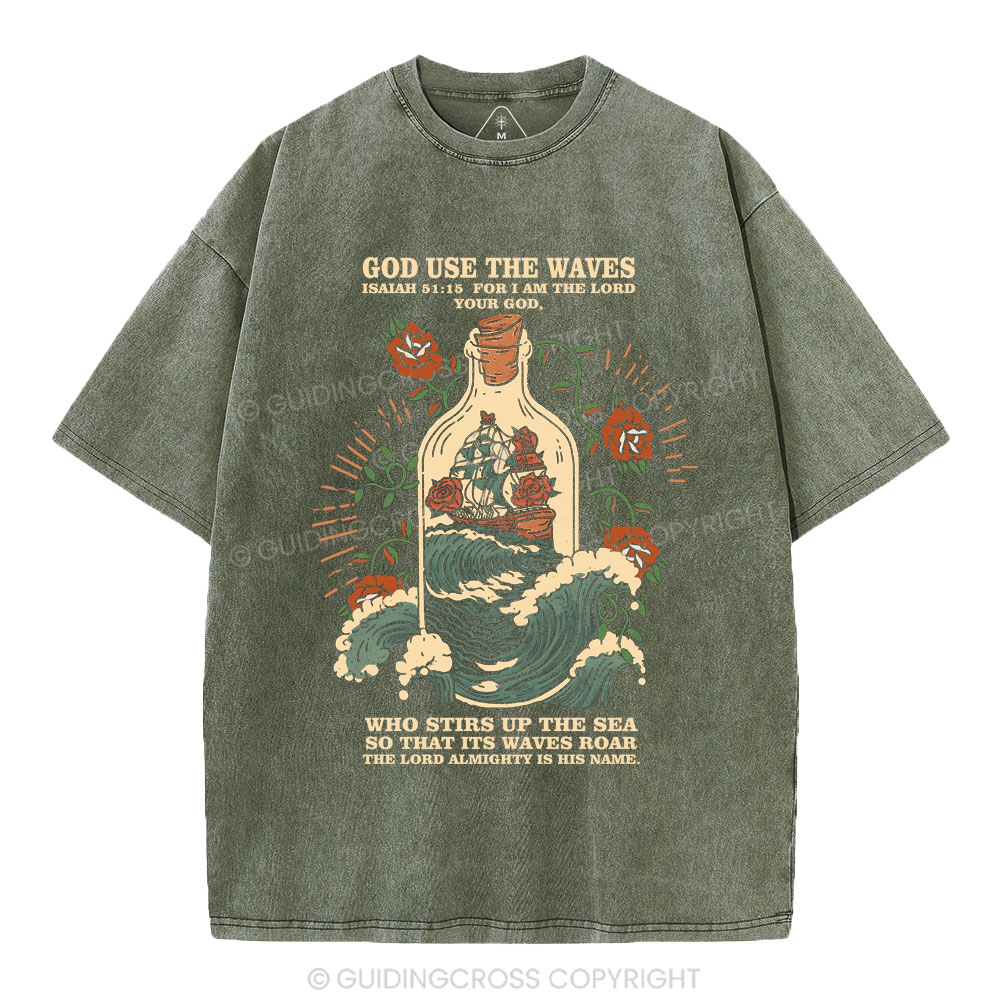 God Use The Waves Christian Washed T-Shirt