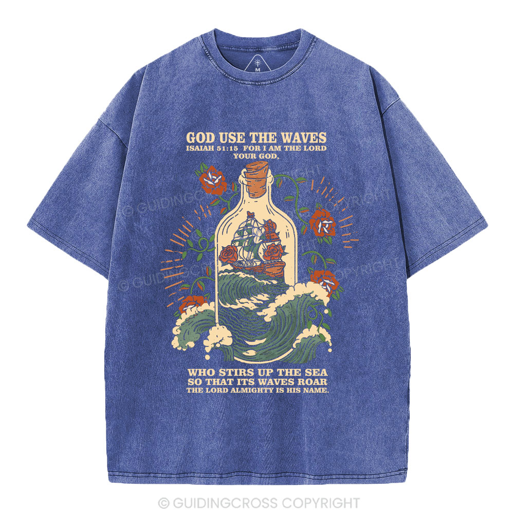 God Use The Waves Christian Washed T-Shirt