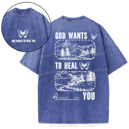 God Wants To Heal You Christian Washed T-Shirt