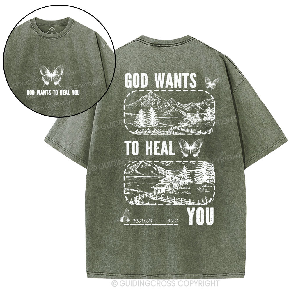 God Wants To Heal You Christian Washed T-Shirt