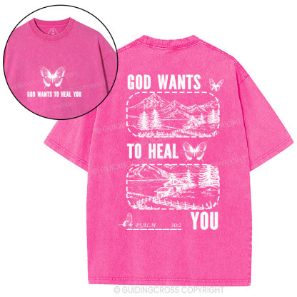God Wants To Heal You Christian Washed T-Shirt
