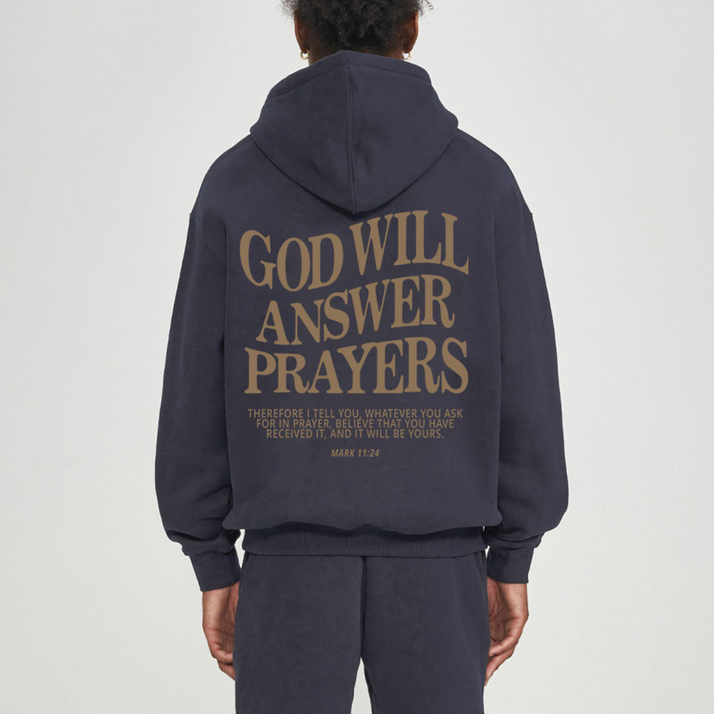 God Will Answer Prayers Christian Fleece Hoodie Set
