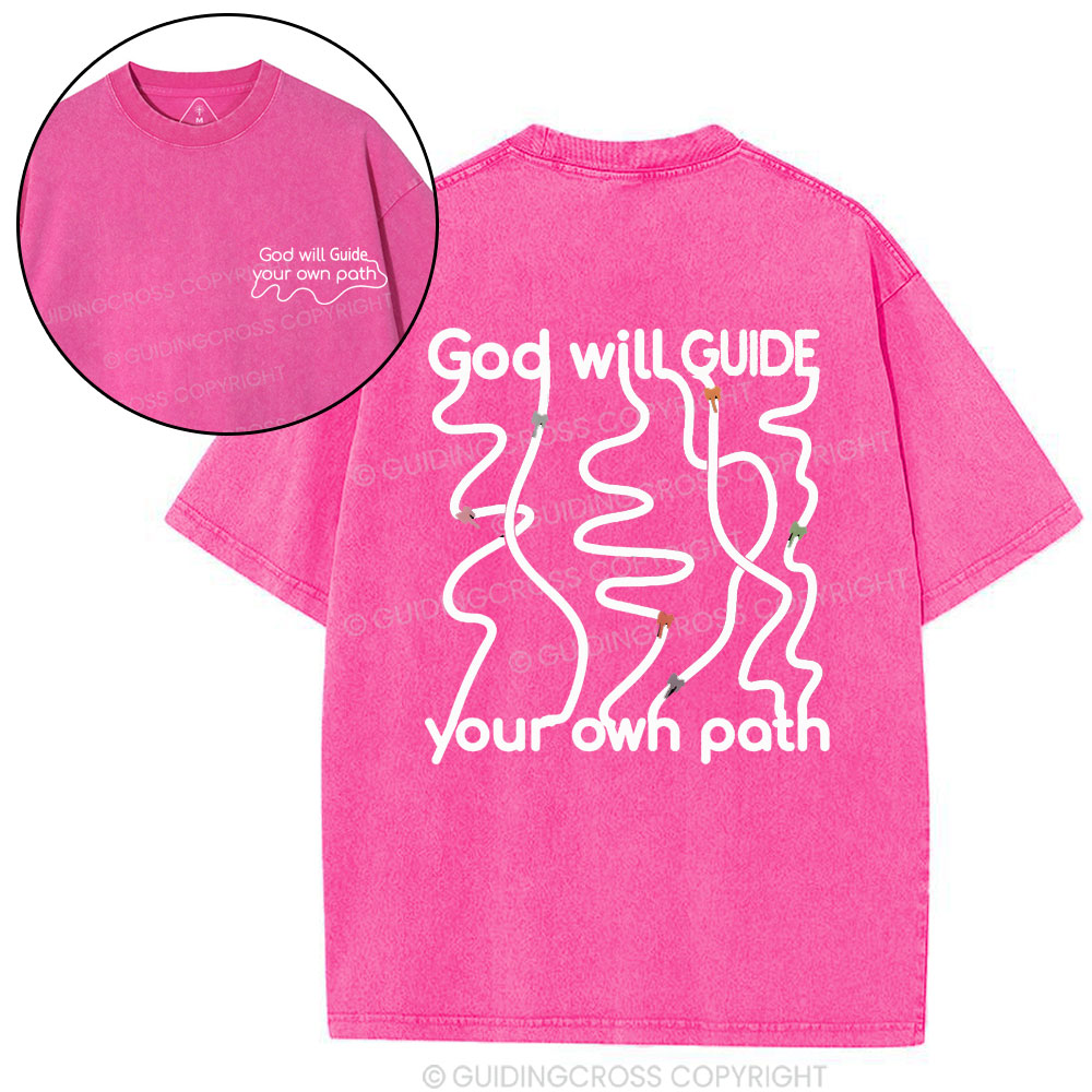 God Will Guide Your Own Path Christian Washed T-Shirt