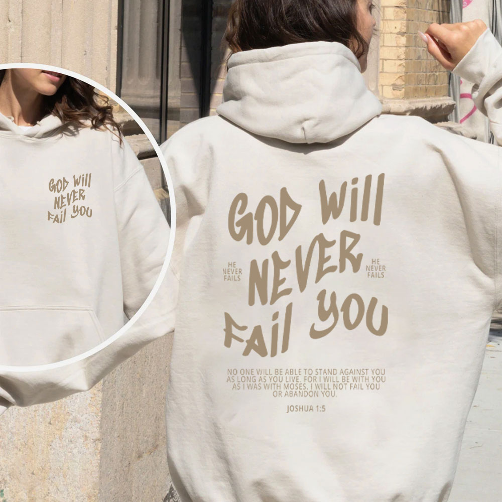 God Will Never Fail You Christian Fleece Hoodie Set