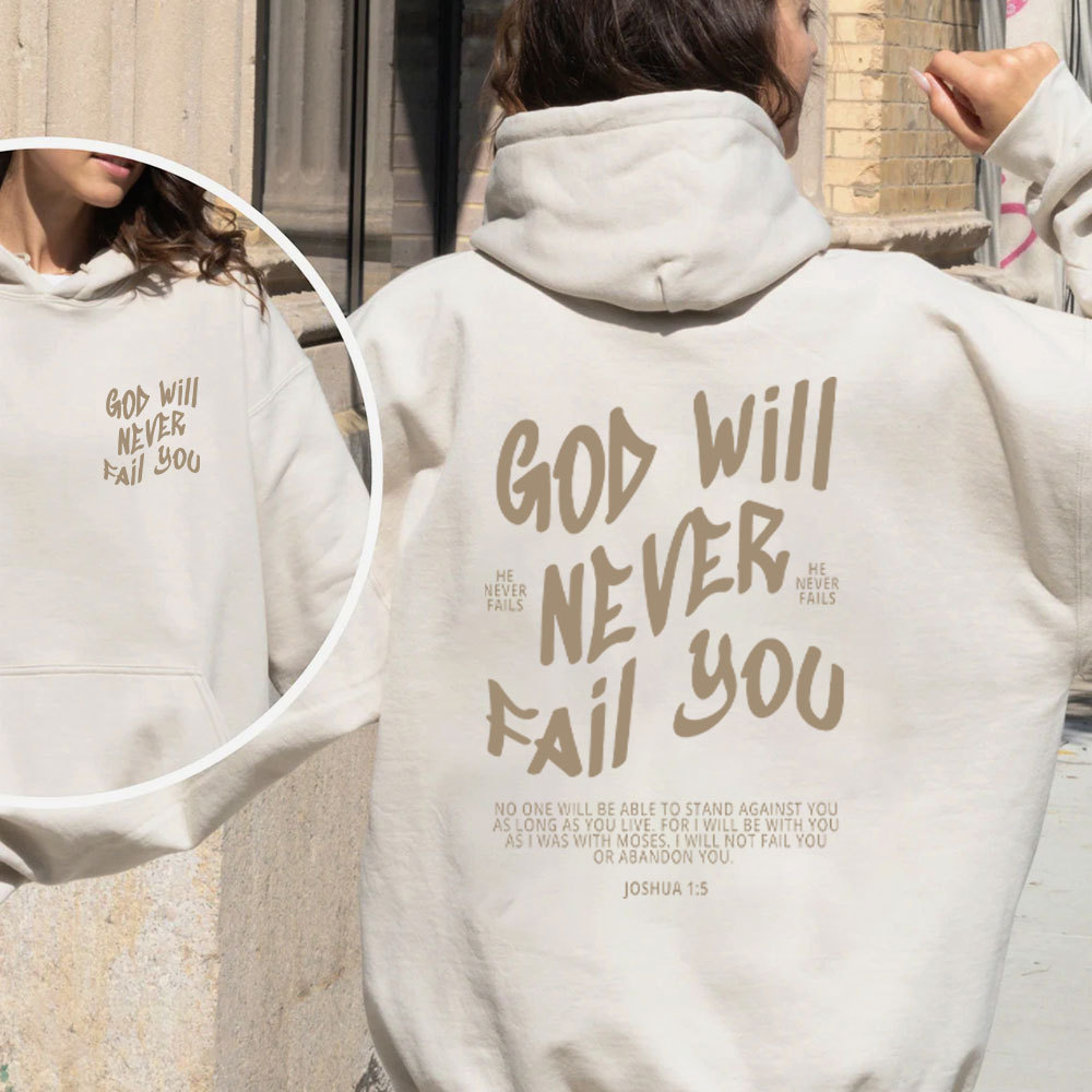 God Will Never Fail You Christian Fleece Hoodie Set