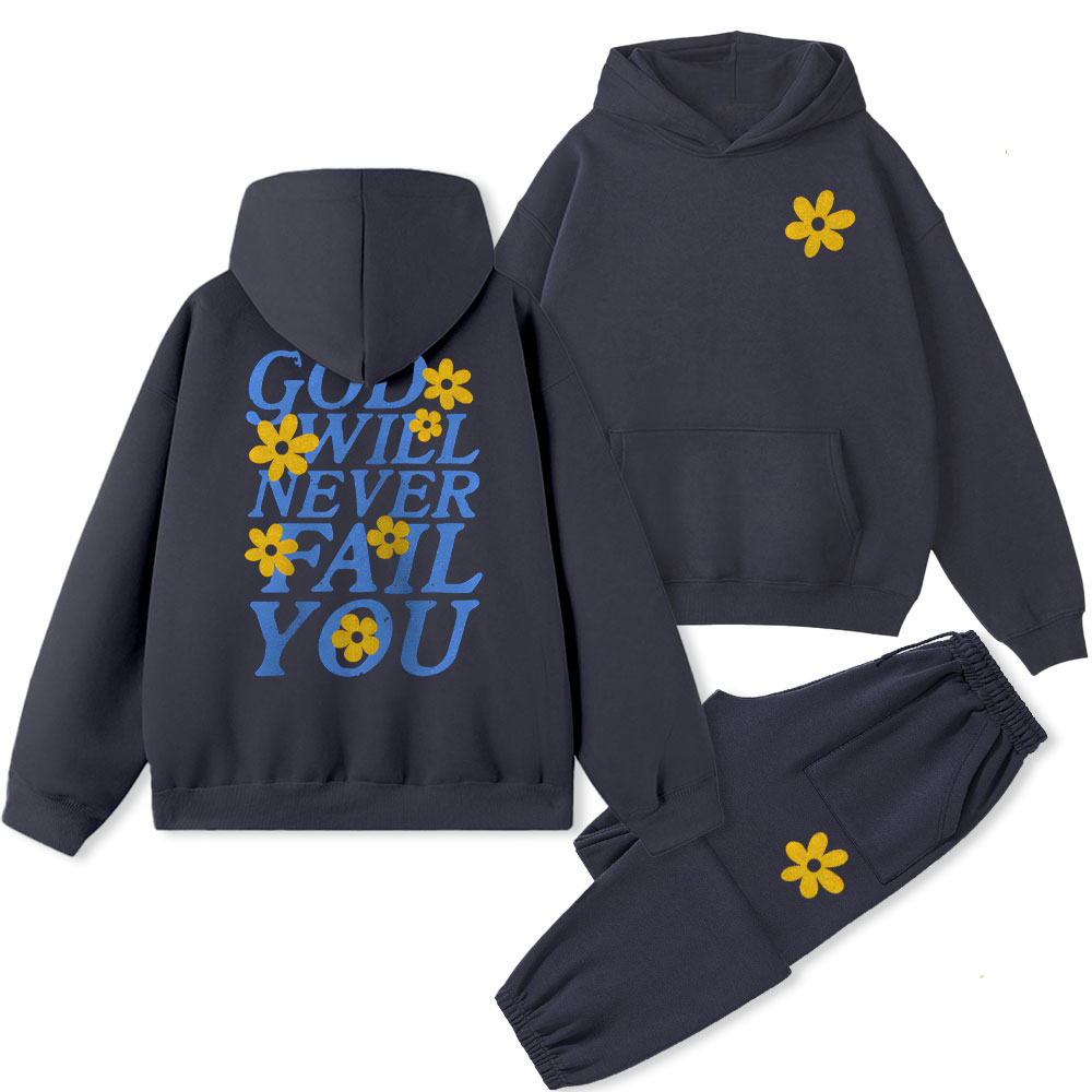 God Will Never For You Christian Fleece Hoodie Set