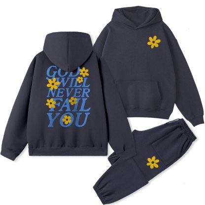 God Will Never For You Christian Fleece Hoodie Set