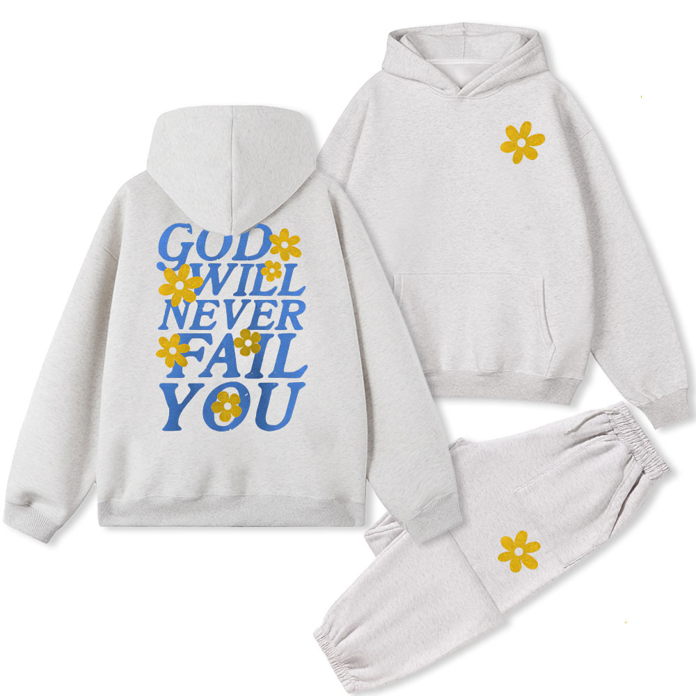 God Will Never For You Christian Fleece Hoodie Set