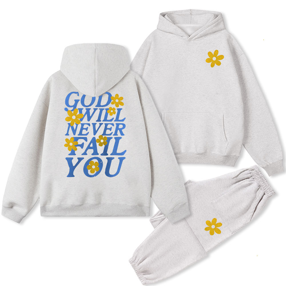 God Will Never For You Christian Fleece Hoodie Set
