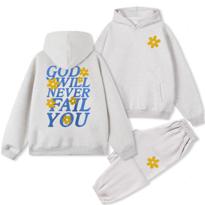 God Will Never For You Christian Fleece Hoodie Set
