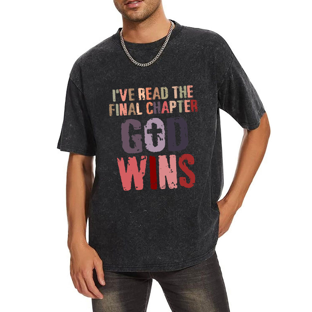 God Wins Vintage Christian Washed T-Shirt