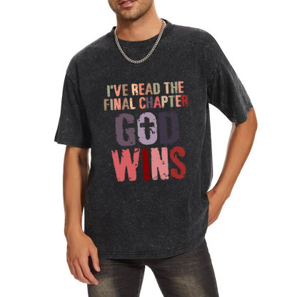 God Wins Vintage Christian Washed T-Shirt