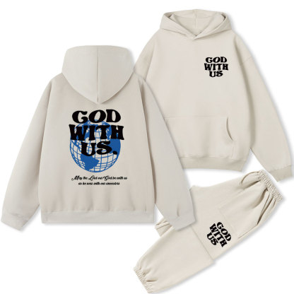 God With Us Christian Fleece Hoodie Set
