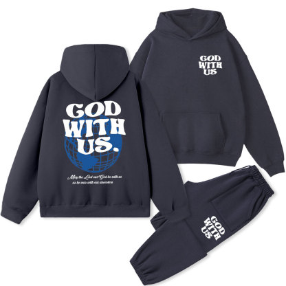 God With Us Christian Fleece Hoodie Set