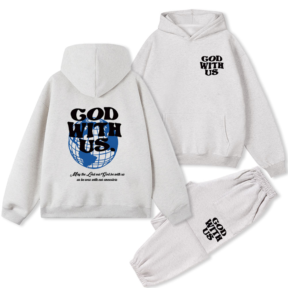 God With Us Christian Fleece Hoodie Set