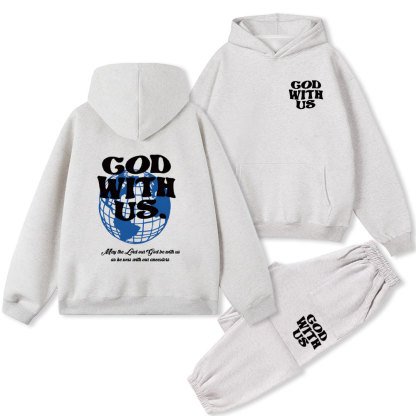 God With Us Christian Fleece Hoodie Set