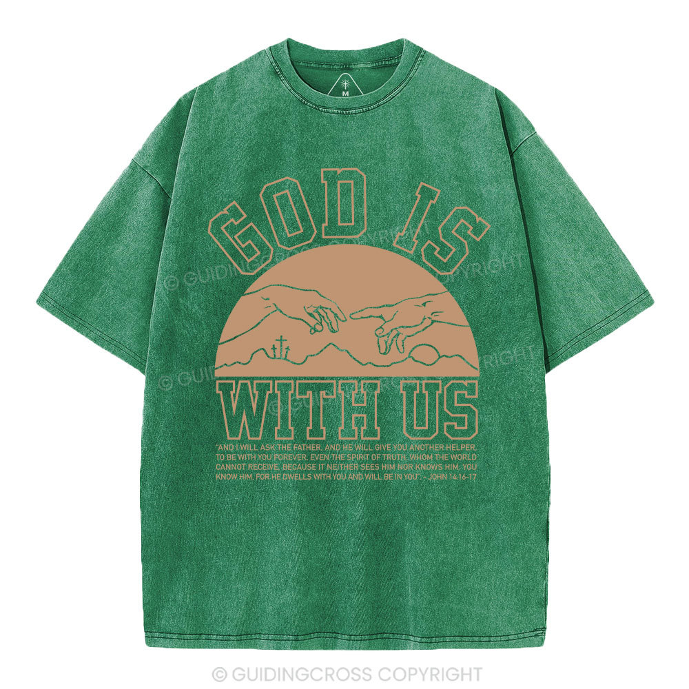 God With Us Christian Washed T-Shirt