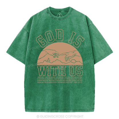 God With Us Christian Washed T-Shirt
