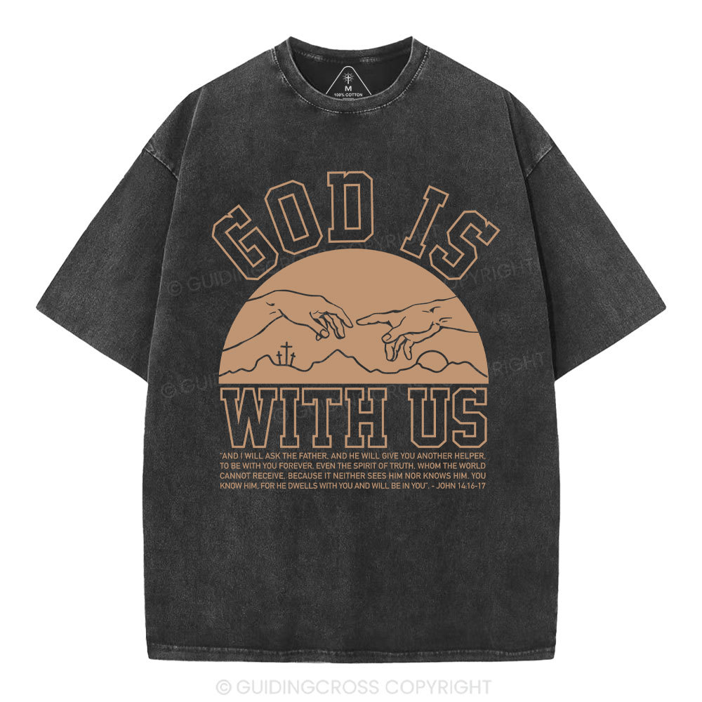 God With Us Christian Washed T-Shirt