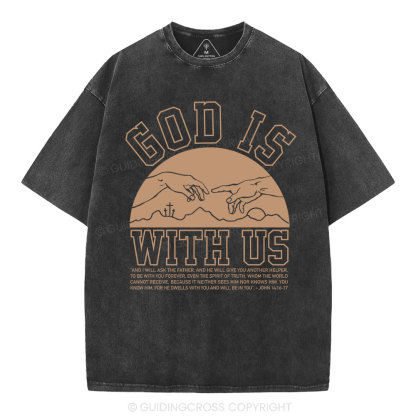 God With Us Christian Washed T-Shirt