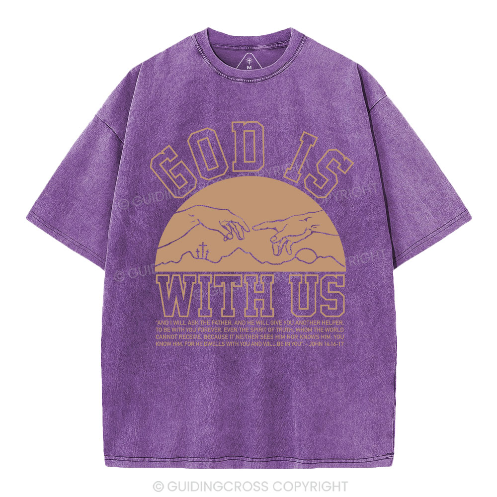 God With Us Christian Washed T-Shirt