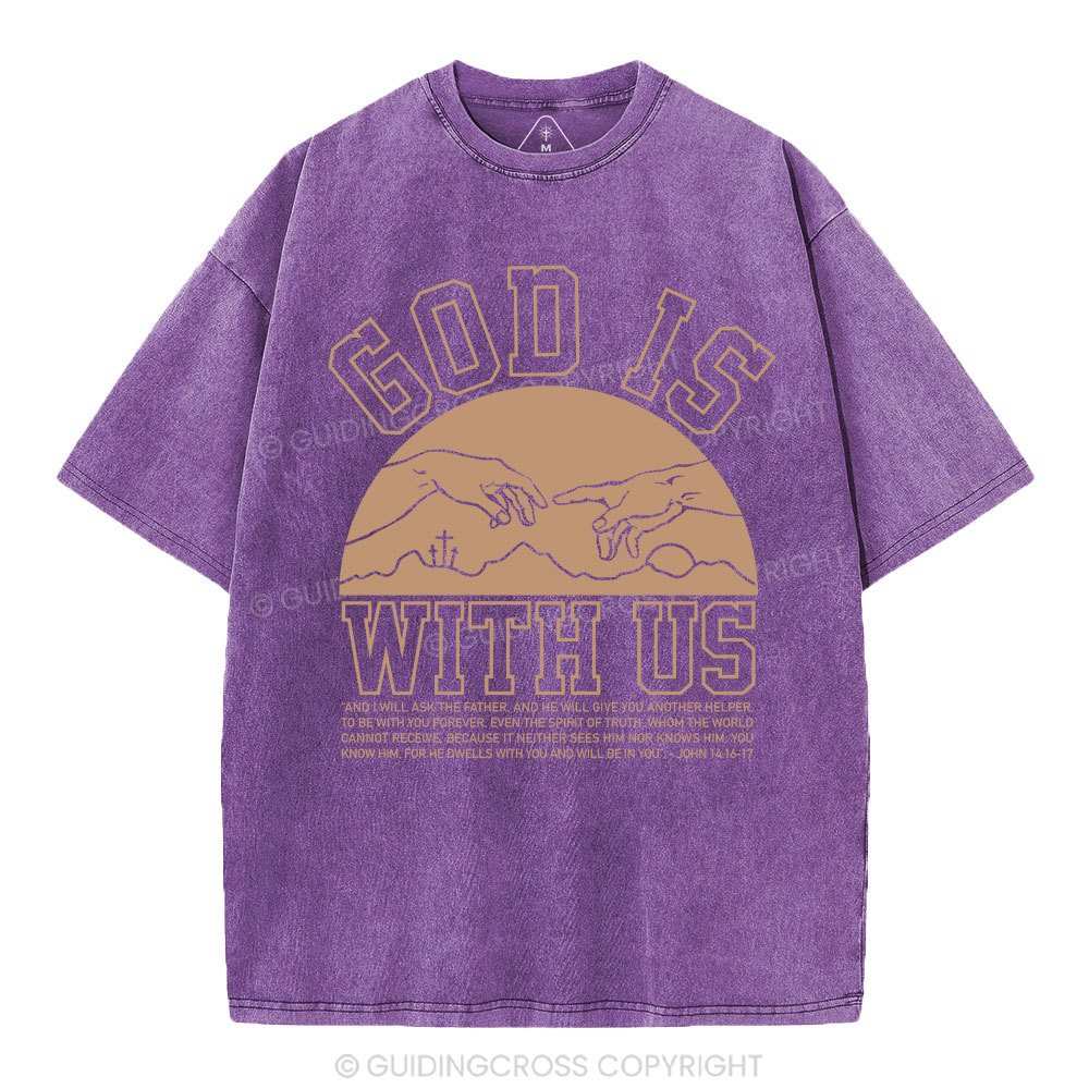 God With Us Christian Washed T-Shirt