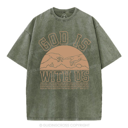 God With Us Christian Washed T-Shirt