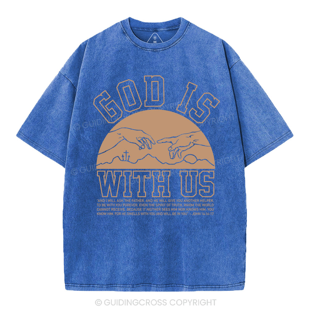 God With Us Christian Washed T-Shirt