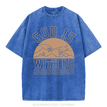 God With Us Christian Washed T-Shirt