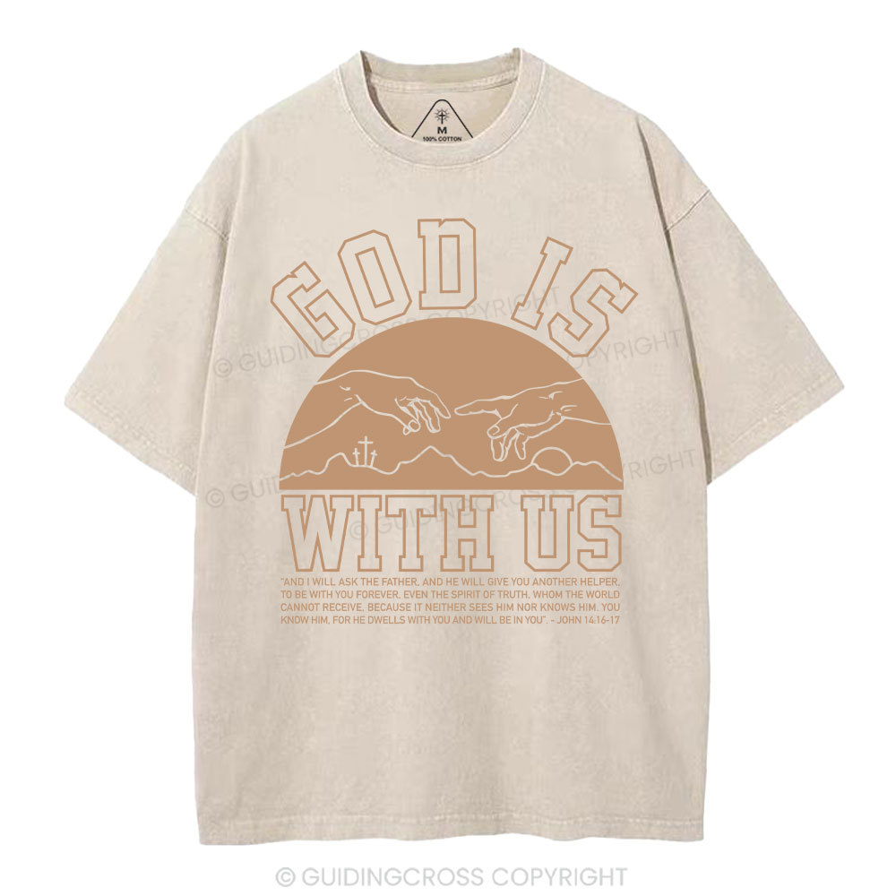 God With Us Christian Washed T-Shirt