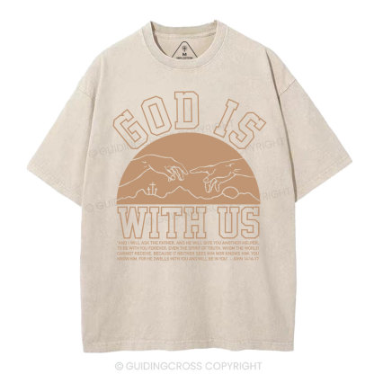 God With Us Christian Washed T-Shirt